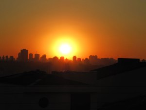 Skyline at sunset.