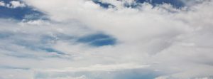 Sky with white clouds.